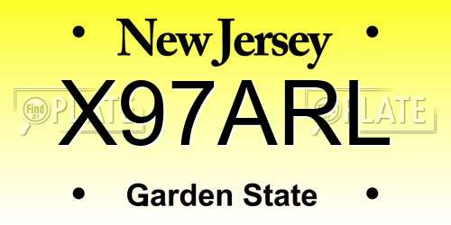 X97ARL New Jersey License Plate