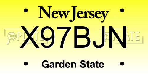 X97BJN New Jersey License Plate