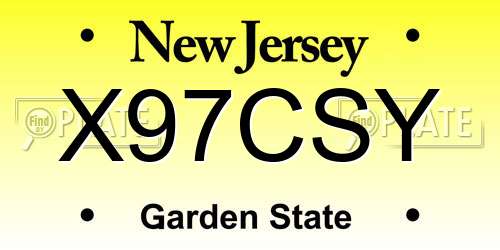 X97CSY New Jersey License Plate