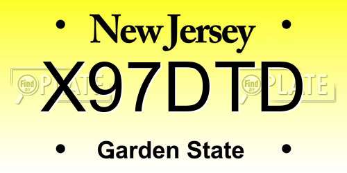 X97DTD New Jersey License Plate