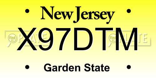 X97DTM New Jersey License Plate