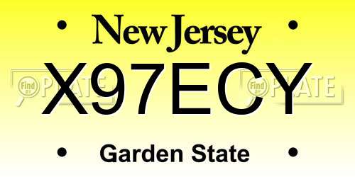 X97ECY New Jersey License Plate