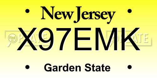X97EMK New Jersey License Plate