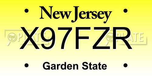 X97FZR New Jersey License Plate