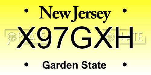 X97GXH New Jersey License Plate
