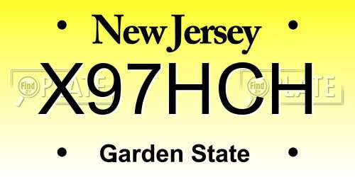 X97HCH New Jersey License Plate