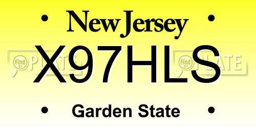 X97HLS New Jersey License Plate