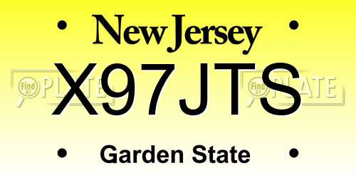 X97JTS New Jersey License Plate