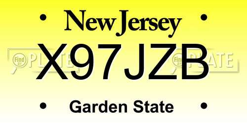 X97JZB New Jersey License Plate