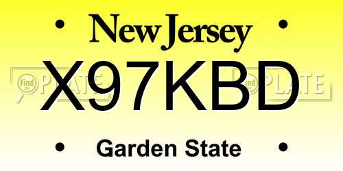 X97KBD New Jersey License Plate