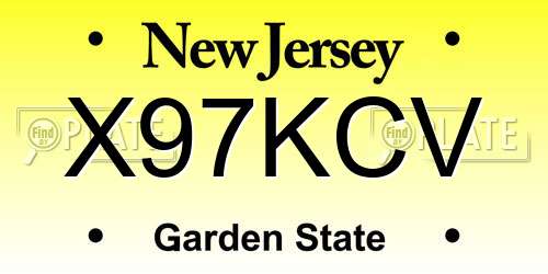 X97KCV New Jersey License Plate