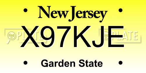 X97KJE New Jersey License Plate