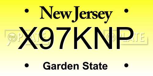 X97KNP New Jersey License Plate