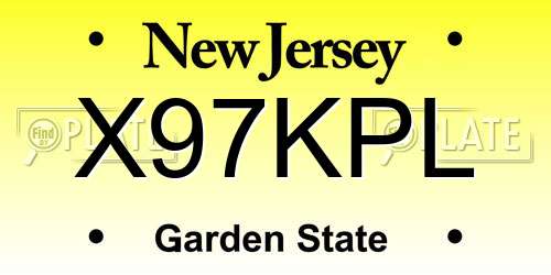 X97KPL New Jersey License Plate