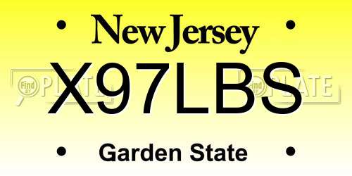 X97LBS New Jersey License Plate