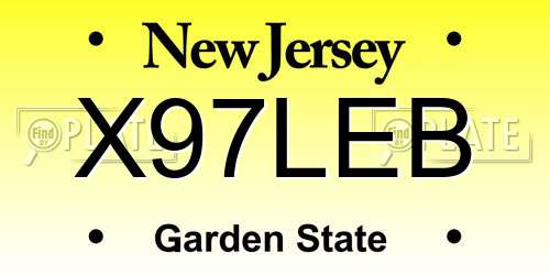 X97LEB New Jersey License Plate