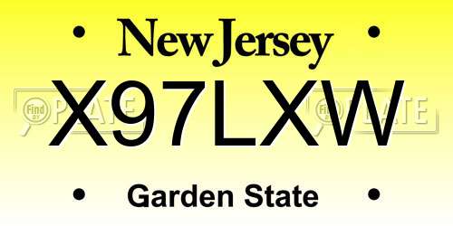 X97LXW New Jersey License Plate