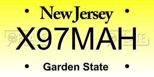 X97MAH New Jersey License Plate