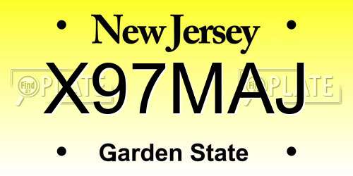 X97MAJ New Jersey License Plate