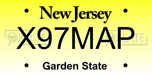 X97MAP New Jersey License Plate