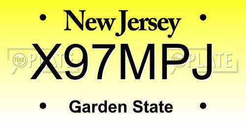 X97MPJ New Jersey License Plate
