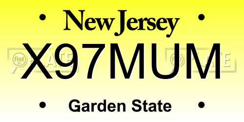 X97MUM New Jersey License Plate