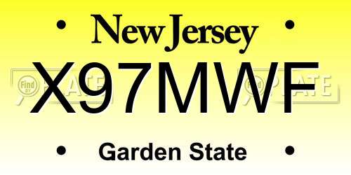 X97MWF New Jersey License Plate