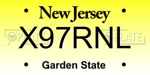 X97RNL New Jersey License Plate