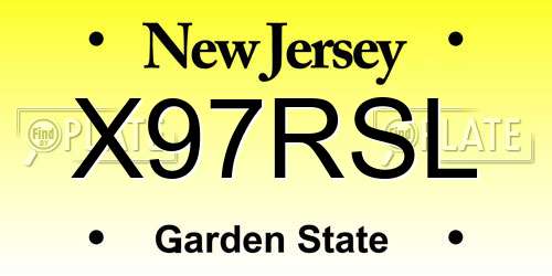 X97RSL New Jersey License Plate
