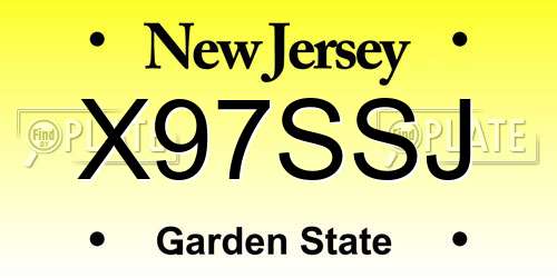 X97SSJ New Jersey License Plate