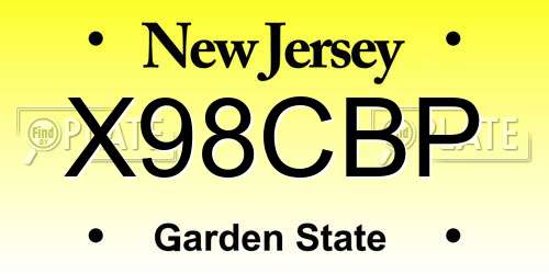 X98CBP New Jersey License Plate