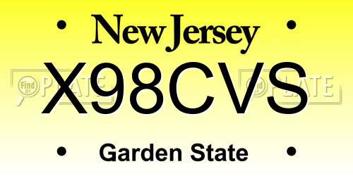 X98CVS New Jersey License Plate