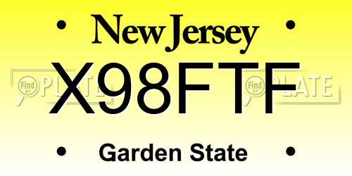 X98FTF New Jersey License Plate