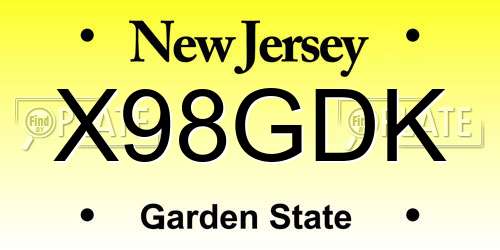 X98GDK New Jersey License Plate