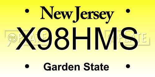 X98HMS New Jersey License Plate