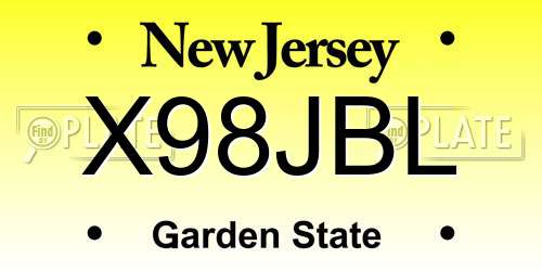 X98JBL New Jersey License Plate