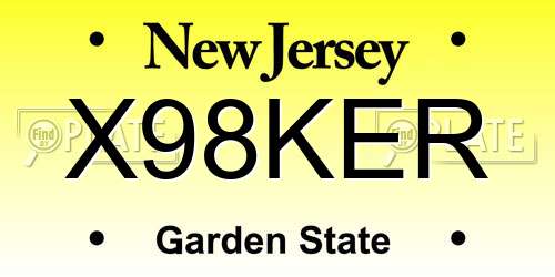 X98KER New Jersey License Plate