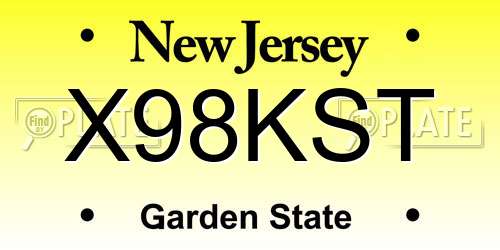 X98KST New Jersey License Plate
