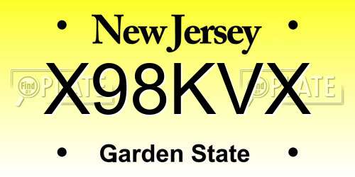 X98KVX New Jersey License Plate