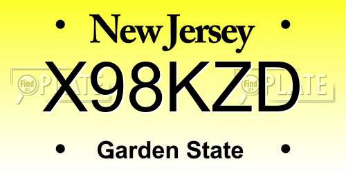 X98KZD New Jersey License Plate
