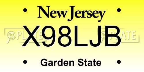 X98LJB New Jersey License Plate