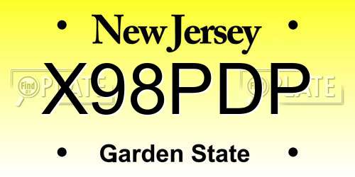 X98PDP New Jersey License Plate