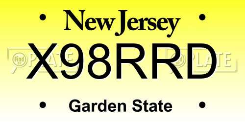 X98RRD New Jersey License Plate