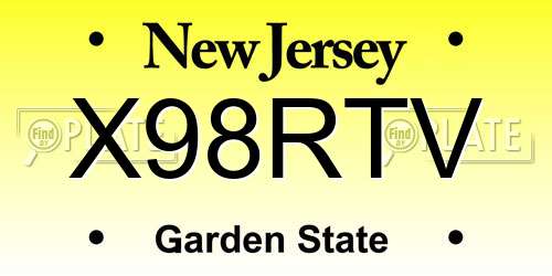 X98RTV New Jersey License Plate