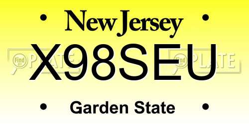 X98SEU New Jersey License Plate