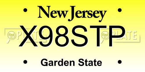 X98STP New Jersey License Plate
