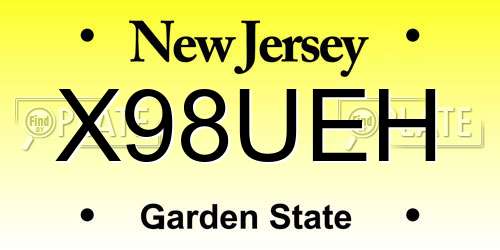 X98UEH New Jersey License Plate