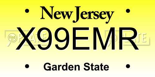 X99EMR New Jersey License Plate