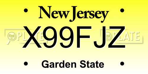 X99FJZ New Jersey License Plate