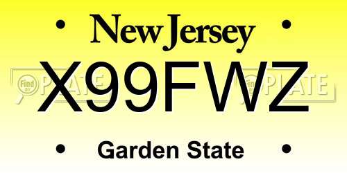 X99FWZ New Jersey License Plate